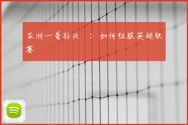 亚洲一哥孙兴慜：如何征服英超联赛